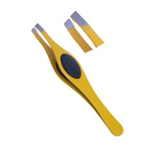 Yellow Thumb Grip Hair Removal Eyebrow Tweezers