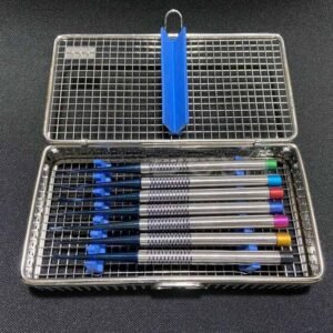 Wire Mesh Basket Stainless Steel With Seven Dental Instruments